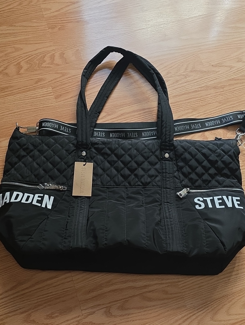 Steve Madden Black Bwythe Weekender Tote